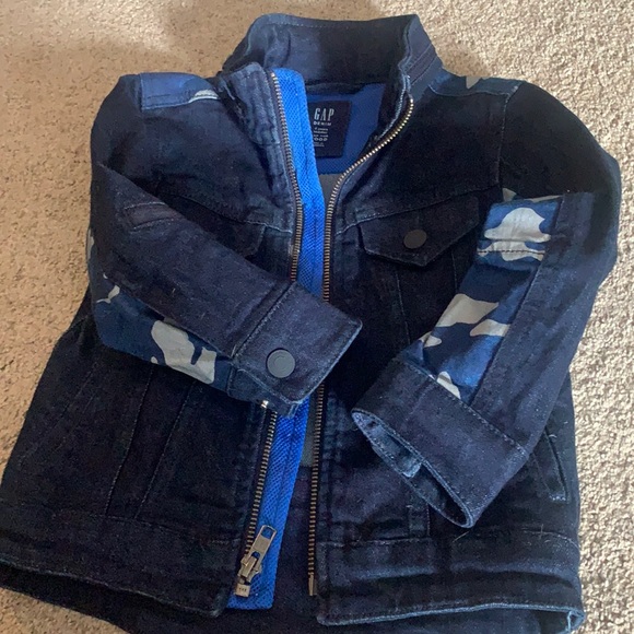 Gap 2T hooded Denim Cameo Jacket - Picture 1 of 7